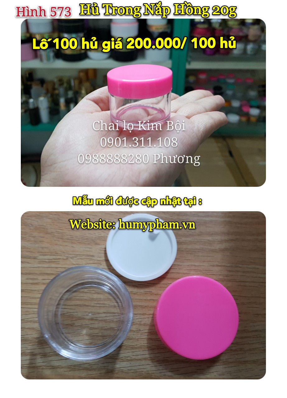 hủ đựng kem trong nắp hồng 20g